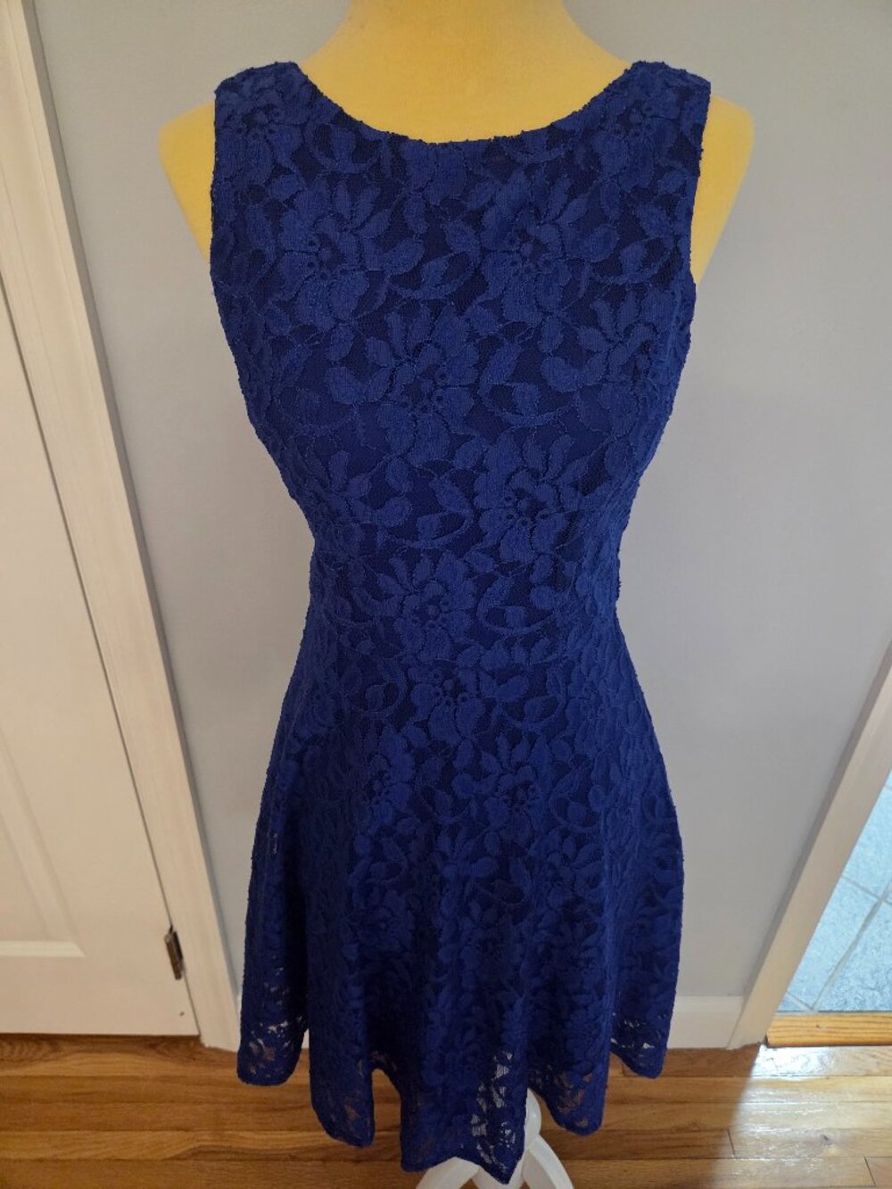 Speechless Floral Blue Lace Dress